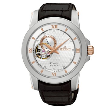SEIKO精工 Premier開芯機械腕錶  禮物 4R39-00P0KS/SSA322J1
