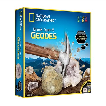 NATIONAL GEOGRAPHIC 國家地理 發現水晶寶藏 敲開原石發現水晶 原石 5個  1盒