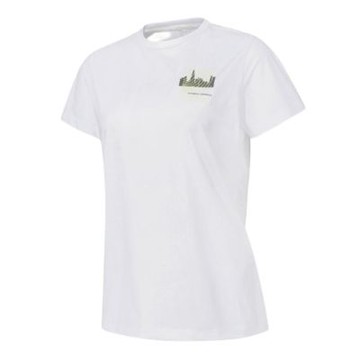 DESCENTE 迪桑特 短袖上衣 男女 中性款 吸排 寬鬆版型 RUNNING TRACK GRAPHIC 白 DS25SSU521401