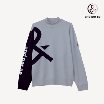 【and per se】男款淺灰色輕量防風排汗速乾機能外套式毛衣 DGU4J262