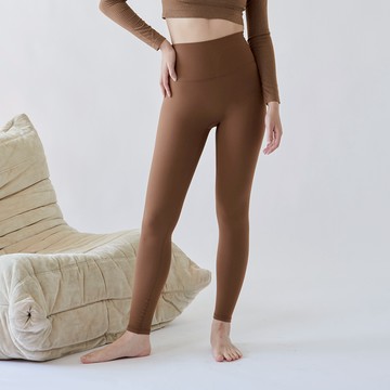 Seamless無縫款裸感全長運動褲-栗棕