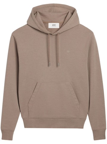 AMI Paris - Ami De Coeur hoodie - unisex - Organic Cotton/Elastane - S - Brown