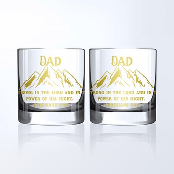 宗教禮物|客製化文字雕刻威士忌對杯 固定圖案玻璃杯刻字禮物