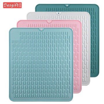 加大號硅膠瀝水墊隔熱墊防污瀝干燥墊廚房用濾水墊