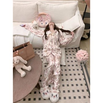 Catyears貓年 初醒愛麗絲~甜美緞面上衣褲子兩件套秋可愛休閑套裝