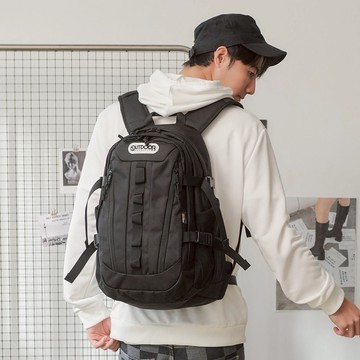 生日幸運禮✨【OUTDOOR】風格前線-14吋電腦後背包-黑色