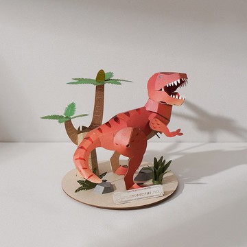 紙模型 免膠插片設計【動物雷射材料包】暴龍 I 紙風景