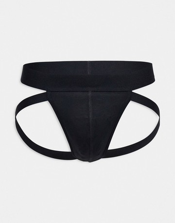 ASOS DESIGN stubbs jock strap in black