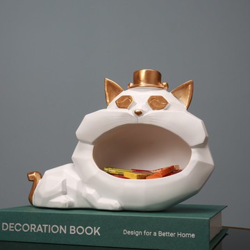 招財貓鑰匙家用收納擺件進門入戶入門玄關鞋柜現代輕奢