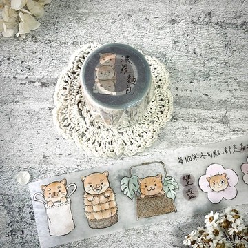 5cm 霧面PET紙膠帶-波羅麵包 &陸遛ㄦ文具所聯名