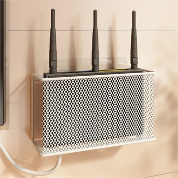 臺灣嚴選路由器放置架壁掛式wifi收納盒機頂盒置物架免打孔掛墻上散熱支架