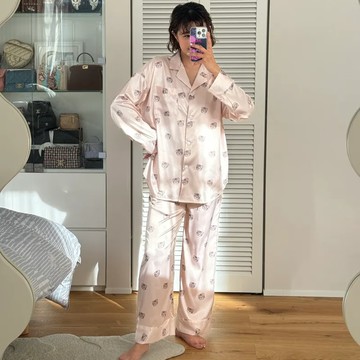 Here’s to Love 小貓聯名 里歐貓咪長袖居家服 (可客製化） - 水波藍