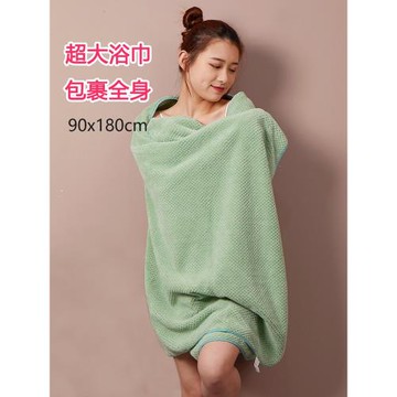 浴巾女大人家用加厚吸水速干毛巾男2022新款可穿裹干發帽兩三件套