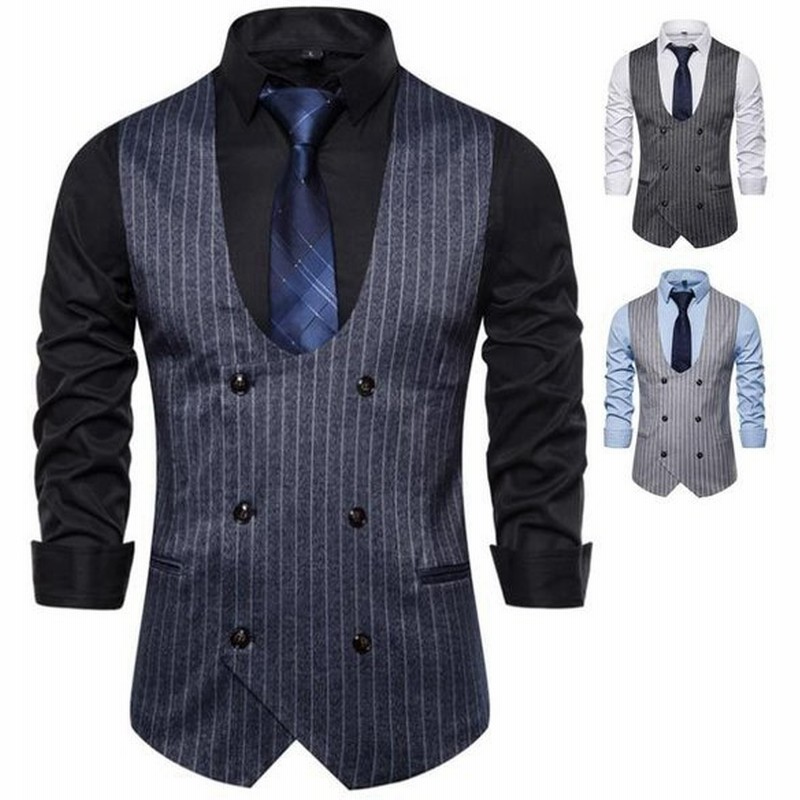 ダブルベスト メンズベスト ノースリーブ トップス ベスト ビジネスベスト スーツベスト テーラードベスト 通販 Lineポイント最大get Lineショッピング