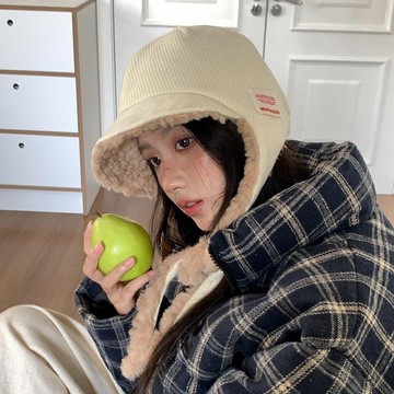限時特賣 雷鋒帽 賞雪帽 衝鋒帽 保暖帽 秋冬帽 毛帽 韓國ins百搭護耳雷鋒帽子女秋冬保暖毛絨帽顯臉小騎車護耳飛行帽