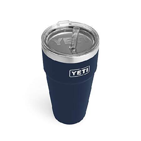 YETI Rambler 26 oz Straw Cup, Vacuum Insulated, Stainless Steel with Straw Lid, Navy並行輸入品