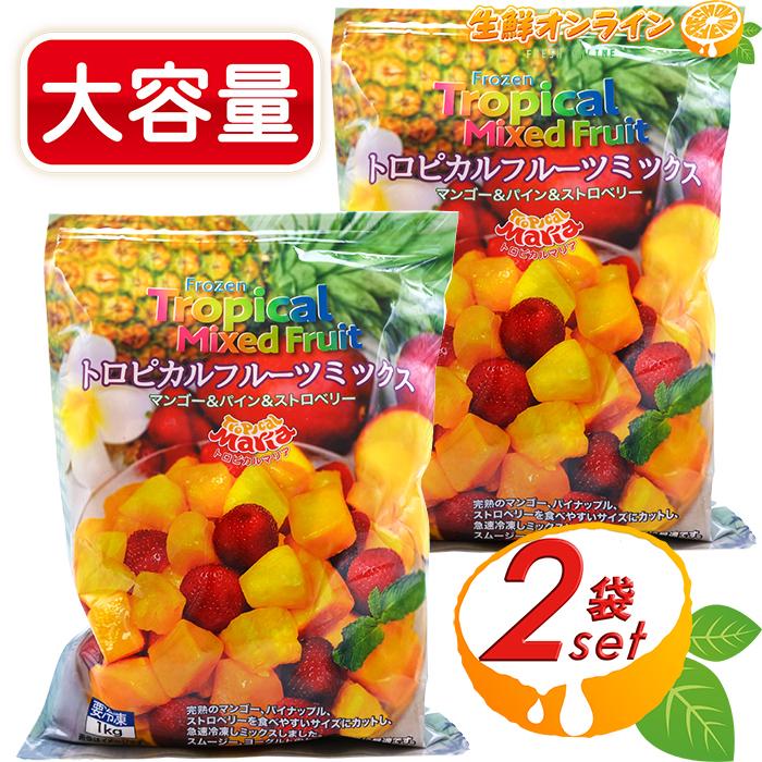 ≪1kg×2袋セット≫トロピカルマリア  フルーツミックス トロピカルフルーツミックス 冷凍食品 冷凍フルーツ  マンゴー パイン ストロベリー