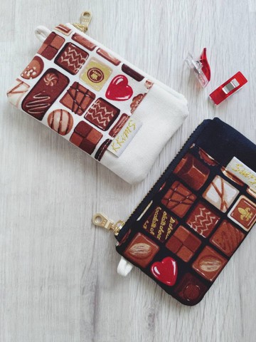 【FCI/票卡證件拉鍊小包】百味巧克力 黑 白 可加購脖子掛繩!