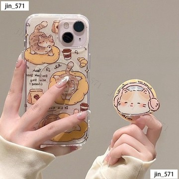 萌貓咪 貓咪磁吸支架 磁吸手機殼iPhone15 Pro 適用蘋果i15 14 13 12 11 Plus 保護防摔殼