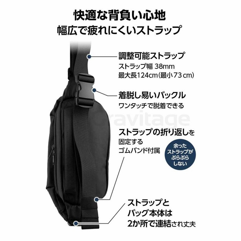 ボディバッグ 2ポケット メンズ レディース スリングバッグ
