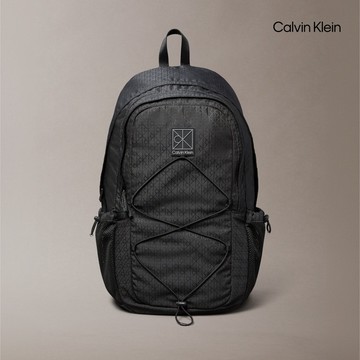 【Calvin Klein】 CK 防水防撕裂標誌背包 黑色