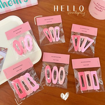 【太妮絲W60】現貨 3個裝 髮夾 可愛 多巴胺 糖果色 黃色 女團 三角形 水滴型 波浪型