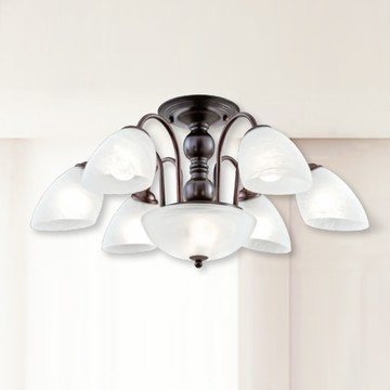 台灣玻璃6燈/5燈造型半吸頂燈 F37-21-92192、92193