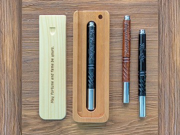 原木浮雕中性筆-筆筆成交簽約筆【職場送禮】