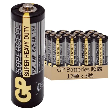 GP Batteries 超霸 超級碳鋅電池 3號 AA 1.5V  12顆  1組
