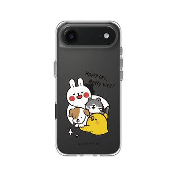 iPhone Air Clear Case（相機按鈕） 透明 - 懶散兔與啾先生 Lazy Rabbit and Mr.Chu - Happy pet Happy life