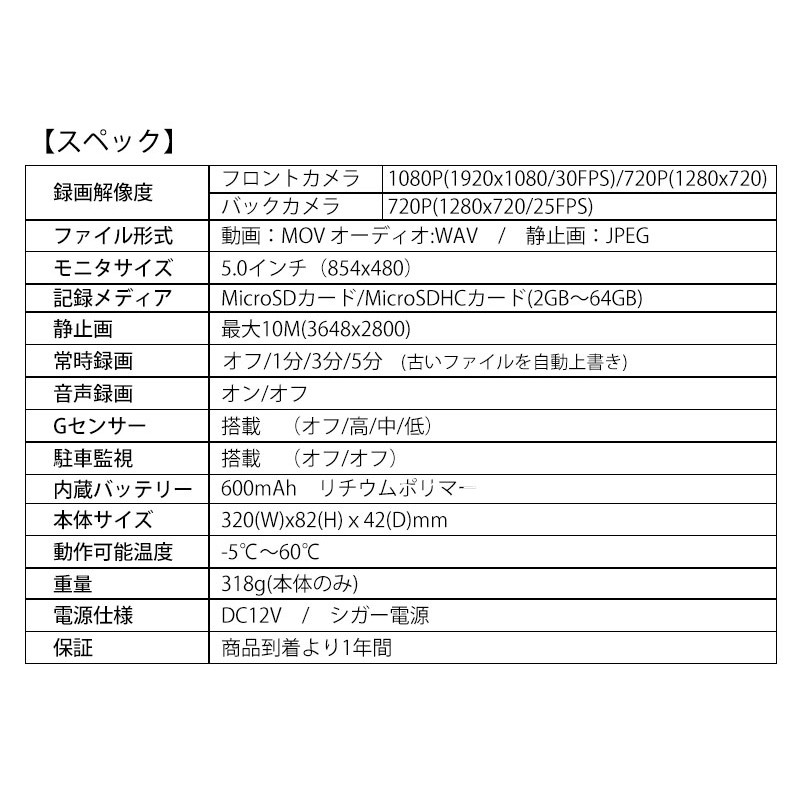 ミラー型ドライブレコーダー 前後 バックカメラ付き 同時録画 ルームミラー タッチパネル ミラレコ 5インチ 車載カメラ Gセンサー 後方録画  フルHD あおり運転 ミラー型ドラレコ ドライブレコーダー ドラレコ 日本語 マニュアル付属 1年保証 通販 LINEポイント最大5.0%GET ...