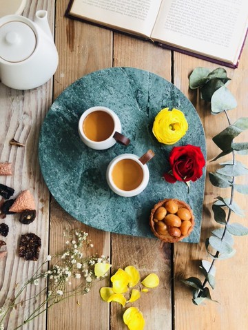 【奇鈺家居】大理石水滴造型置物盤/隔熱墊