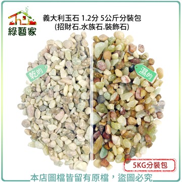 【綠藝家】義大利玉石 1.2分 5公斤裝 (招財石.水族石.裝飾石)