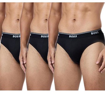 HUGO BOSS 2024男時尚合身黑色三角內著3件組