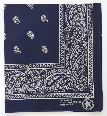 復古佩斯利圖騰頭巾，20.5 x 22 英吋，包邊，RN13960，棉質，色牢度佳