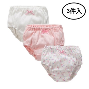 （3件一組）愛心緹花網眼棉質純棉三角內褲 屁屁褲 居家 內褲 內著 女童 大童 童裝 兒童 現貨 橘魔法