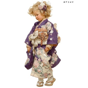 【12月新品4】07-114-0121 人物貼紙 和服復古