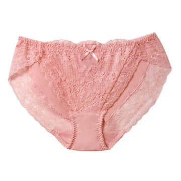 【玳蕾綺】 花卉蕾絲三角內褲 / 薔薇粉
