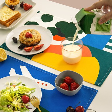 餐墊防水隔熱小方巾學生午飯餐桌墊布防滑可折疊家用花瓶墊子布藝