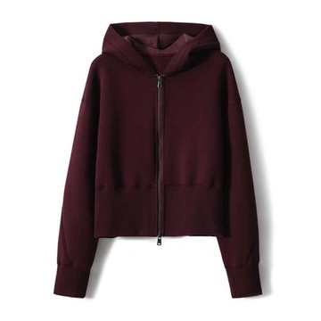 正品哥家新款2025新女春裝休閑百搭拉鏈連帽收腰長袖衛衣短款外套