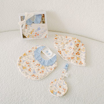 【寶寶彌月禮盒】精選3件組/嬉遊山林/喜柿橘鵲