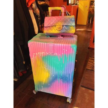 【玩秀】星空涂鴉行李箱ins網紅新款女小型拉桿箱旅行密碼箱