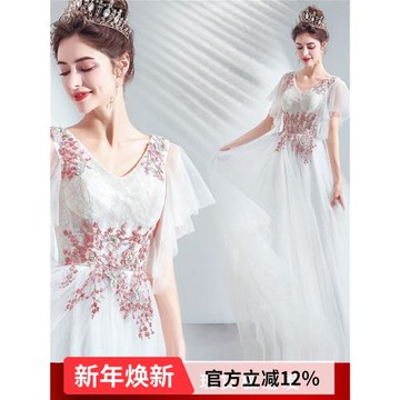 季末特惠 宴會年會藝考走秀舞臺演出主持人婚紗晚禮服151批發