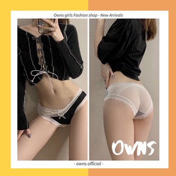 🥀旺斯女孩🥀歐美網紗拼接三角內褲 低腰棉質蕾絲 法式性感內褲 蕾絲內褲 網紗內褲 內褲女生 歐美內褲