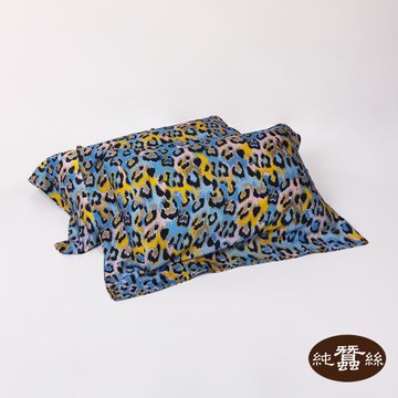 【岱妮蠶絲】絲棉緞蠶絲枕套-現代豹紋-黃(WHA18E01)
