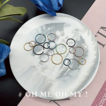 B03-4/現貨隔日配/C型細針0.8MM鋼耳環/人體穿刺/C型耳骨環/小耳朵鋼耳環/C字環/微笑環/養耳針/可洗澡