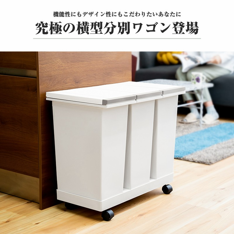 ハッピープライス アスベル ゴミ箱 フタ付 プッシュ式 20L×３ 日本製