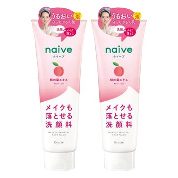 Kracie 葵緹亞 naive 娜艾菩 植物雙效洗面乳 桃葉 卸妝潔顏 植物性洗淨成分  200g  2條