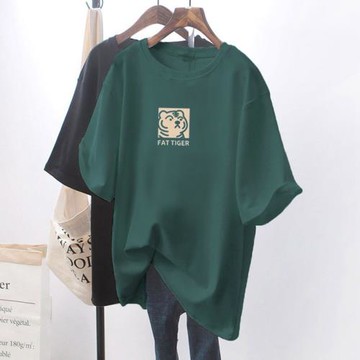 (免運)潮牌新疆棉設計感小眾墨綠色t恤女短袖中長款大碼寬松純棉夏上衣