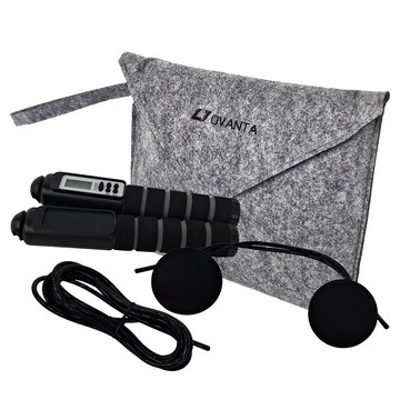 PUSH 兩用計數負重跳繩  黑色  1條  280cm x 5mm + 30 x 7cm